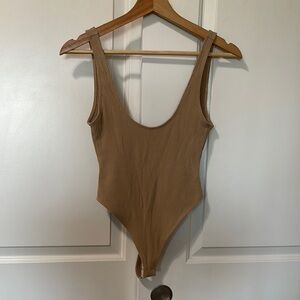 RESA Tan Ribbed Bodysuit One Piece